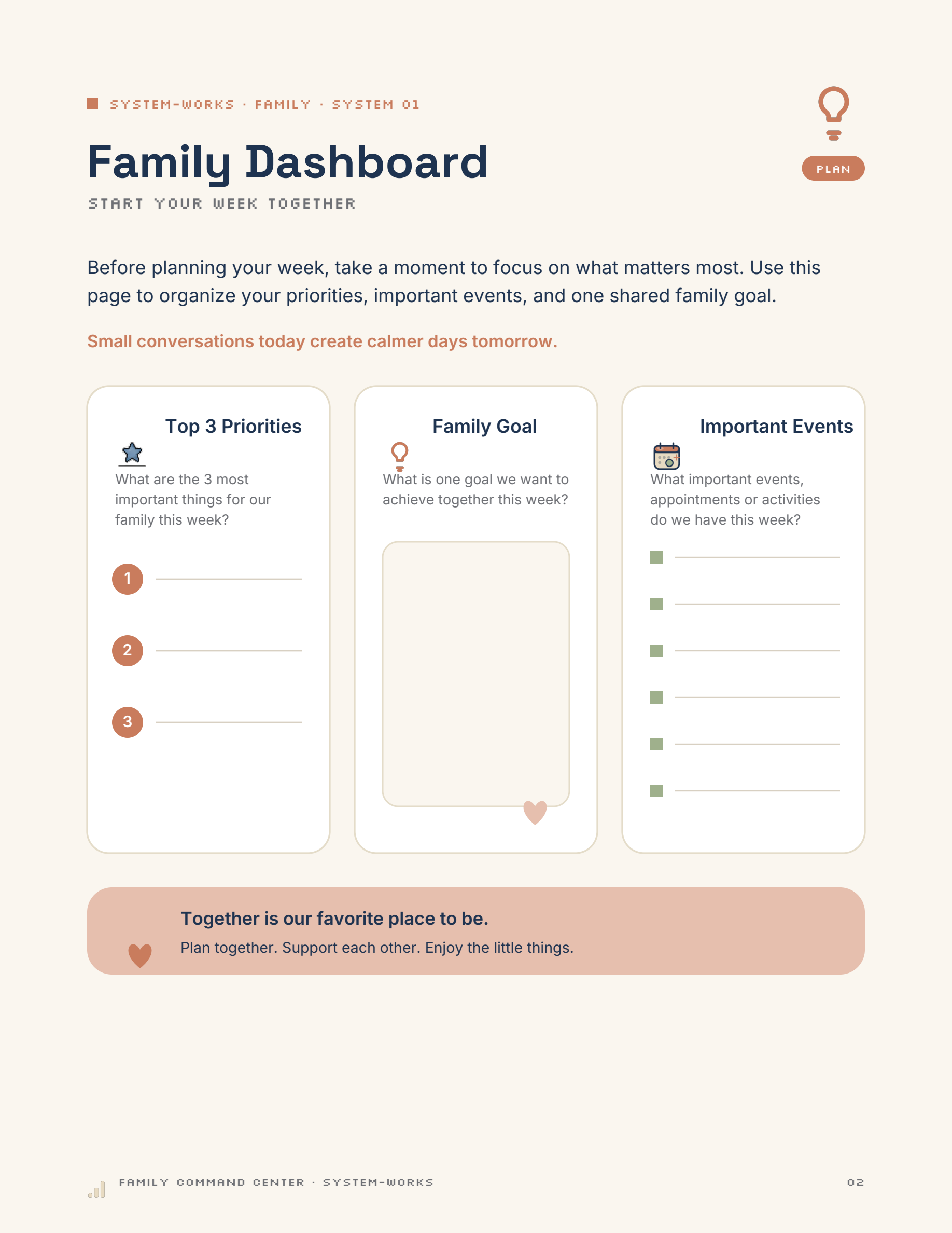 Family Command Center — Family Dashboard page preview