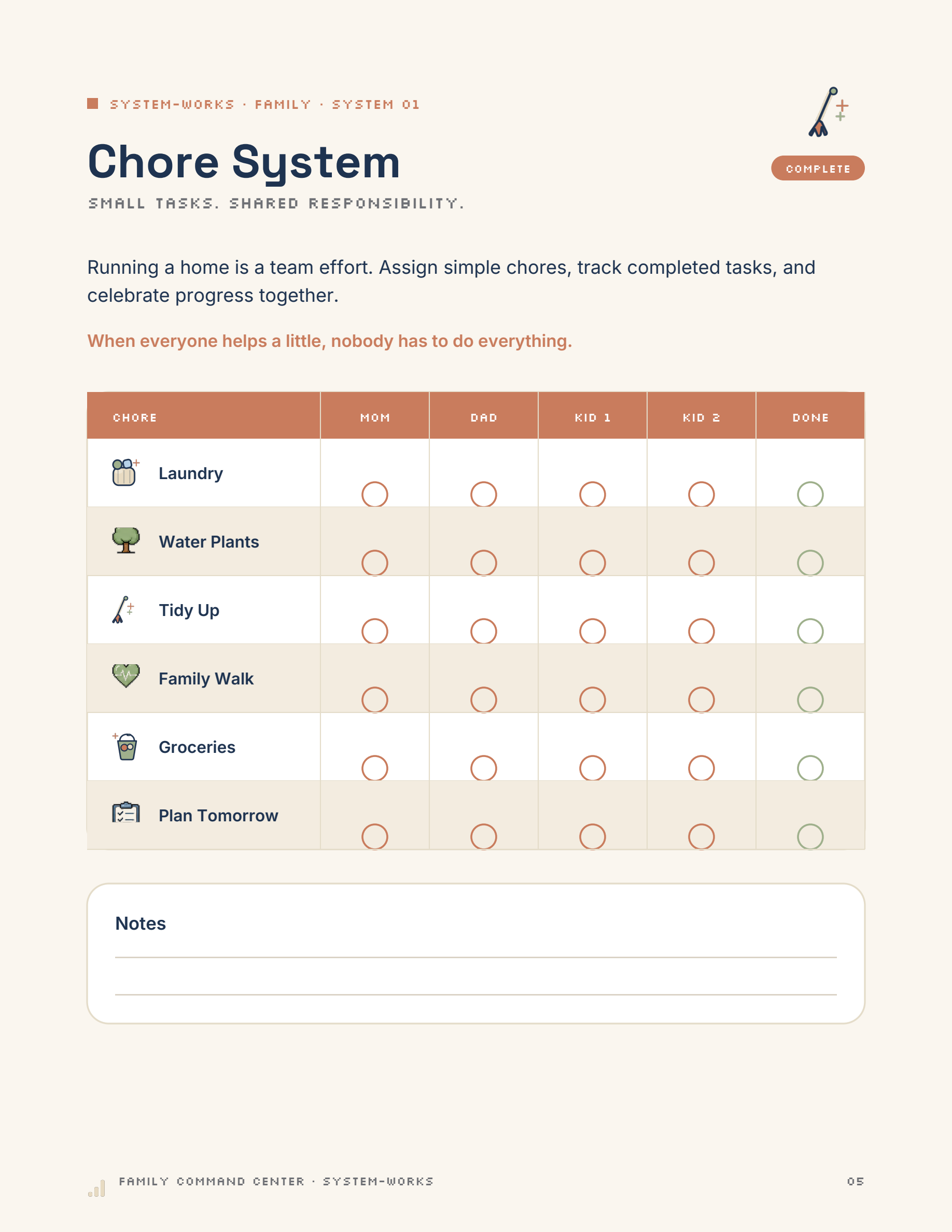 Family Command Center — Chore System page preview