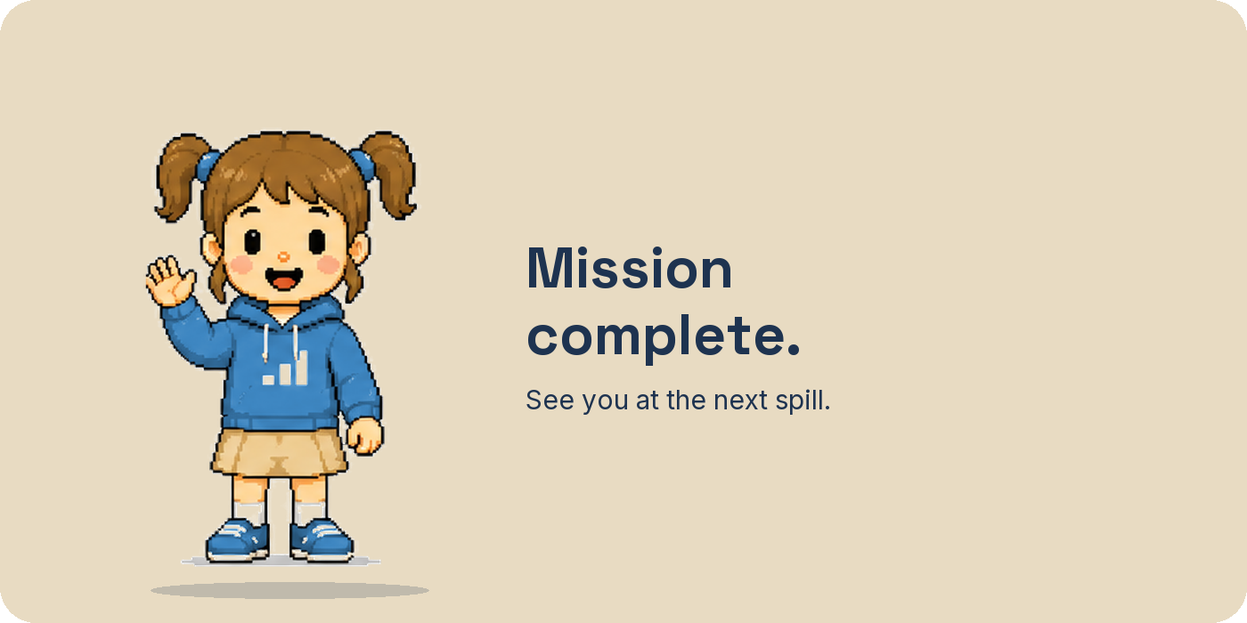 System Kid Girl waving, mission complete